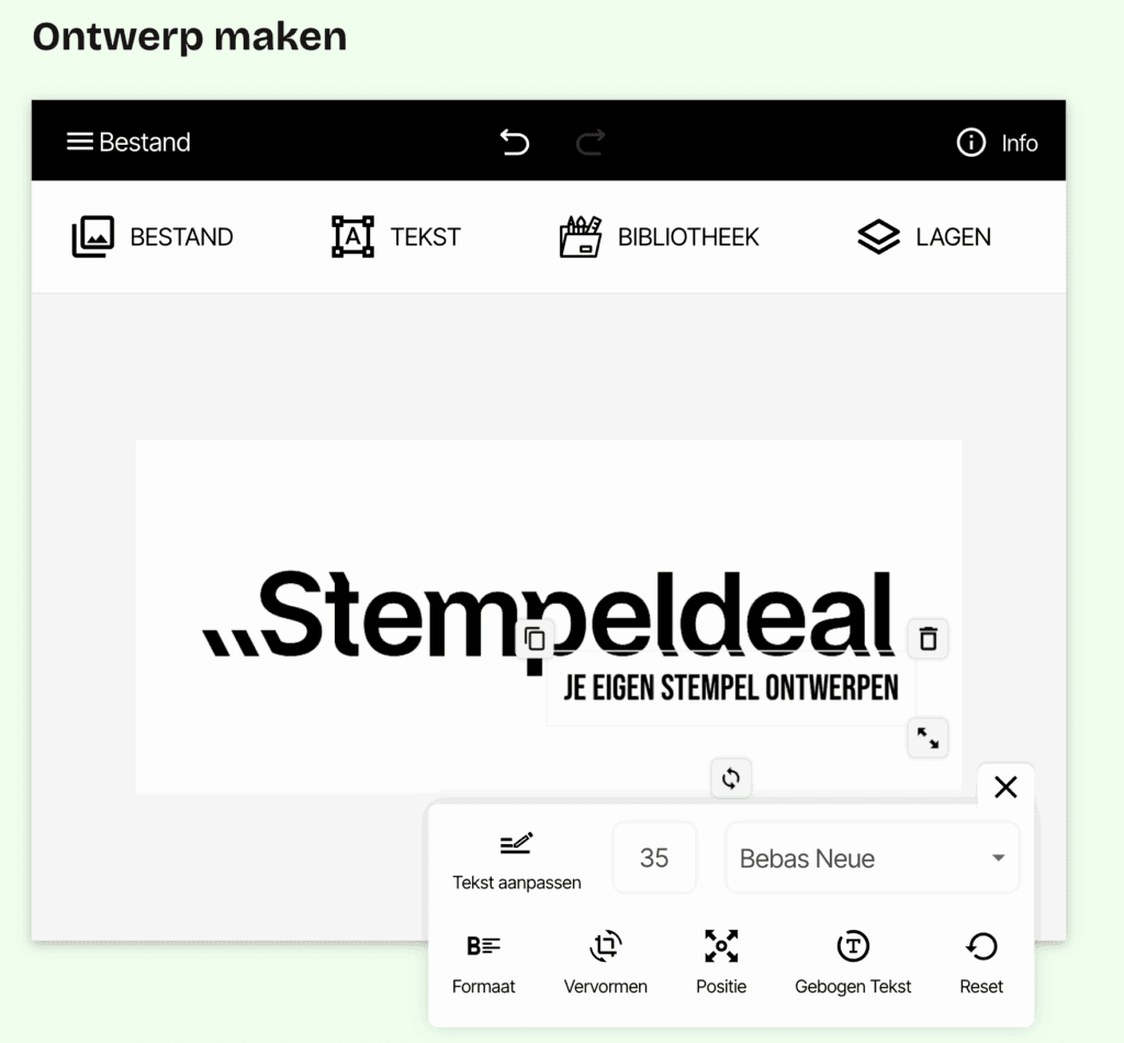 Met onze ontwerpomgeving maak je in een paar klikken je eigen ontwerp